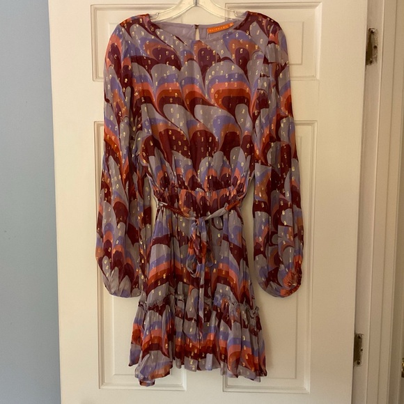 Oliphant FLIRTY SHORT DRESS- VENICE COGNAC Metallic Size S NWT Party Cocktail - Picture 1 of 15